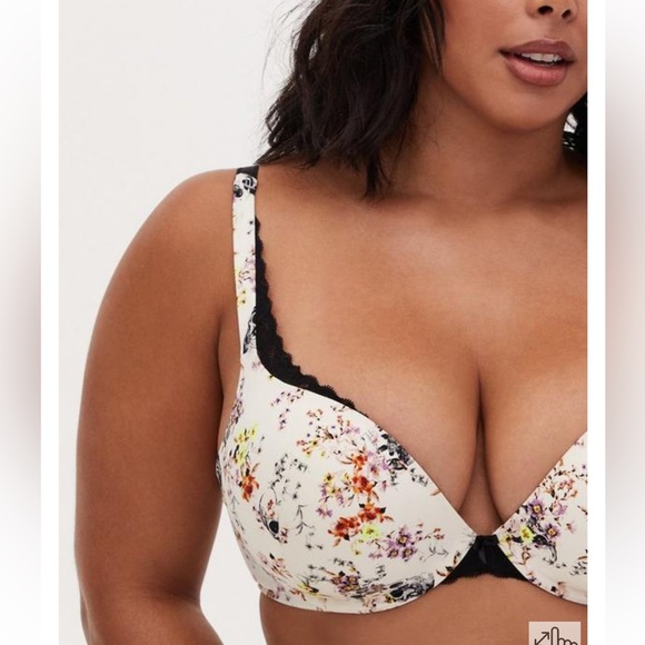 Torrid Curve Plunge Push Up Smooth with Lace Straight Back Bra 46DD - Picture 1 of 11